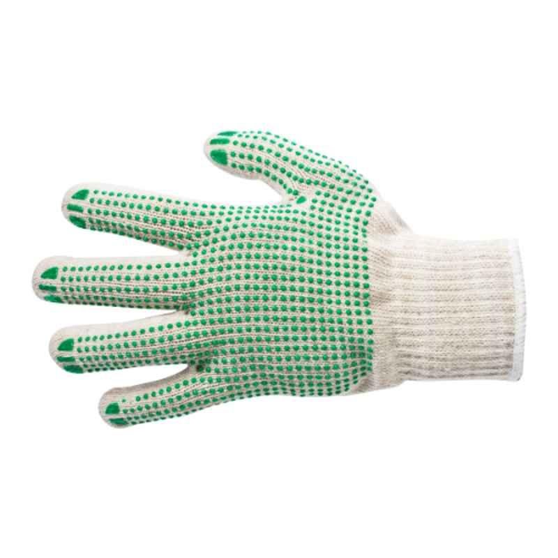 Protect Cotton & PVC One Side Dotted Gloves for Packing, RZP, Size: 10.5mm