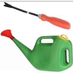 Pier Imports 2 Pcs Plastic Watering Can & Steel Hand Weeder Garden Tool Kit, PI-110