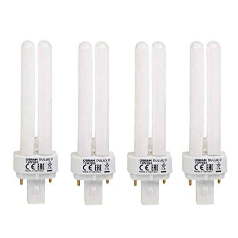 Osram 13W G24D-1 2 Pin Cool White Double Twin Tube CFL Bulb (Pack of 4)