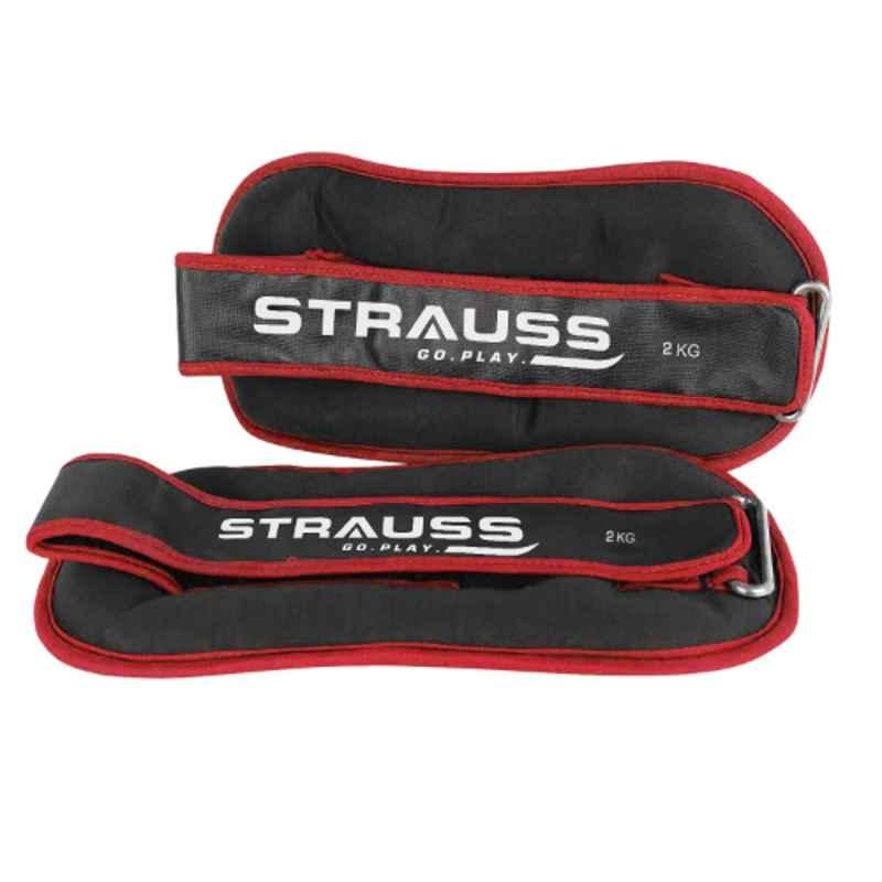 Strauss 33x16x6cm Neoprene Red Adjustable Round Shape Ankle Weight, ST-2731