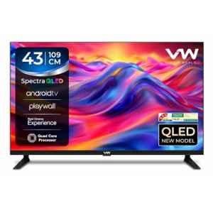 VW Spectra 43 inch 1920x1080p Black QLED Smart LED TV with IPE Technology, VW43AQ3