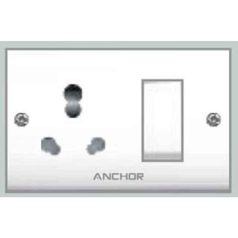 ANCHOR Uni. S.S.Comb. 2 Fixing Holes Socket With Switch 39447
