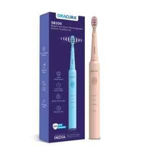 Oracura SB200 Sonic Lite Peach Electric Rechargeable Toothbrush with 1 Year Warranty
