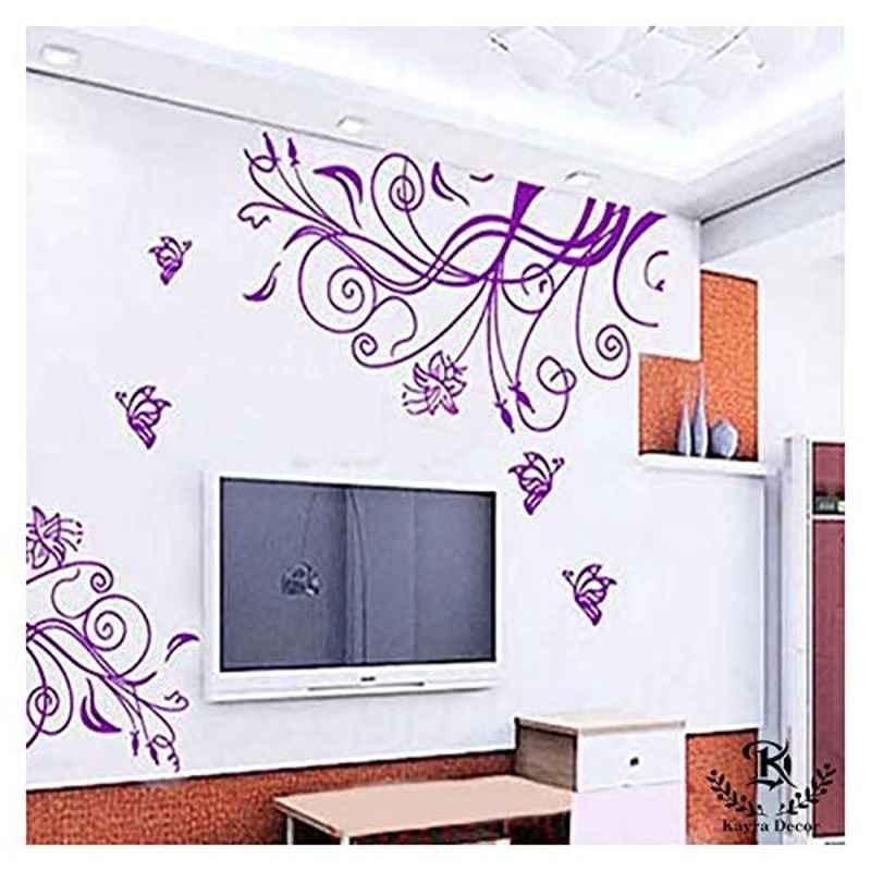 Kayra Decor 48x76 inch PVC Happy Butterflies Wall Design Stencil, KHSNT352