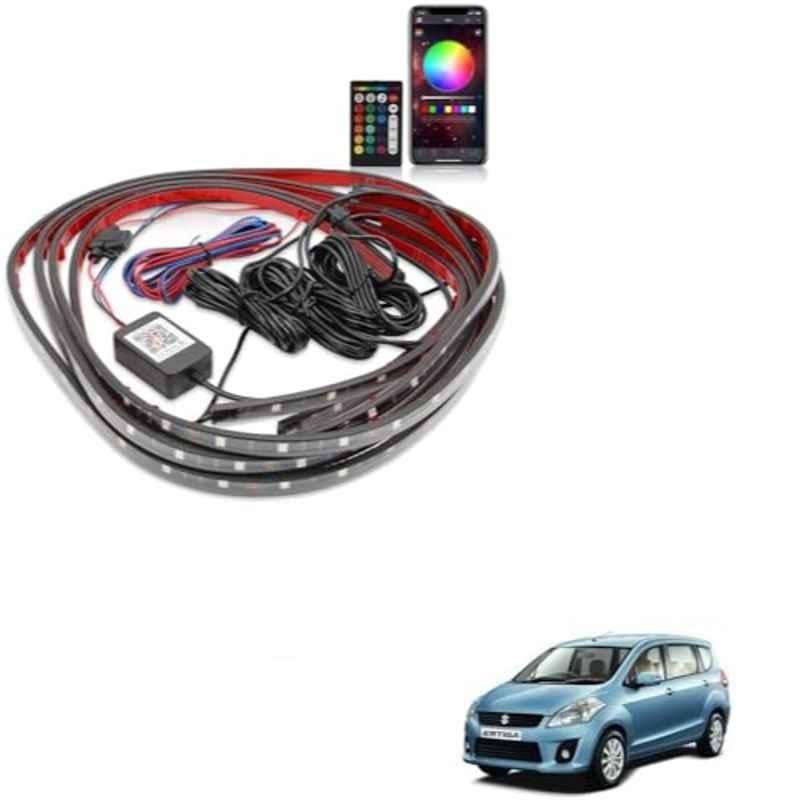 Kozdiko 12V Car Underbody Multicolor LED Strip Light Set with Wireless Remote for Maruti Suzuki Old Ertiga