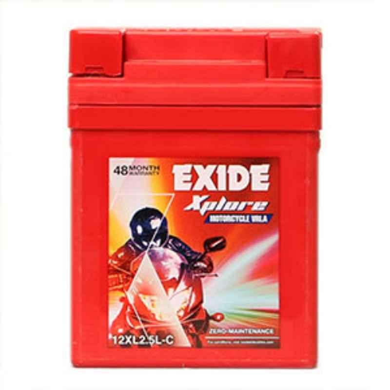 Exide Xplore FXL0-12XL2.5L-C 12V 2.5Ah VRLA Bike Battery