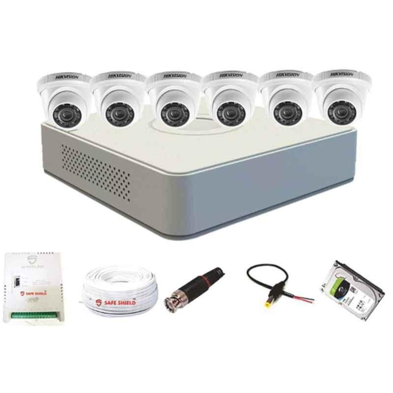 Hikvision 8 Channel Dvr With 6 Dome Cctv Camera With Speedlink Cable & Power Supply Surveillance Kit