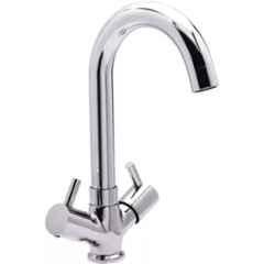 Senkiddpro Turbo Zinc Chrome Finish Deck Mounted Centre Hole Hot & Cold Basin Mixer