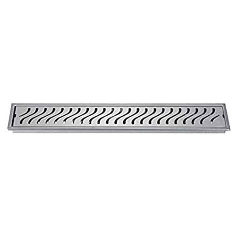 Aquieen Wave 36x4 inch Stainless Steel 304 Side Hole Floor Water Drainer Bathroom Grating with Anti-Foul Cockroach Trap