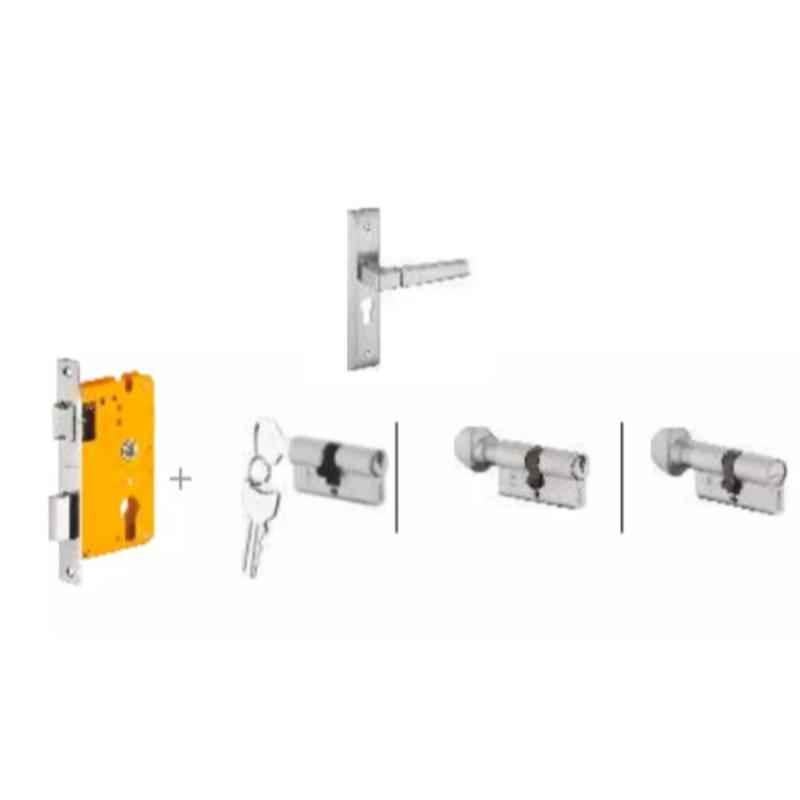 Dorset Cosmo HL CS 8 inch Zinc PT Finish Lock Set with KY Mortise Lever Lock (Pack of 3)