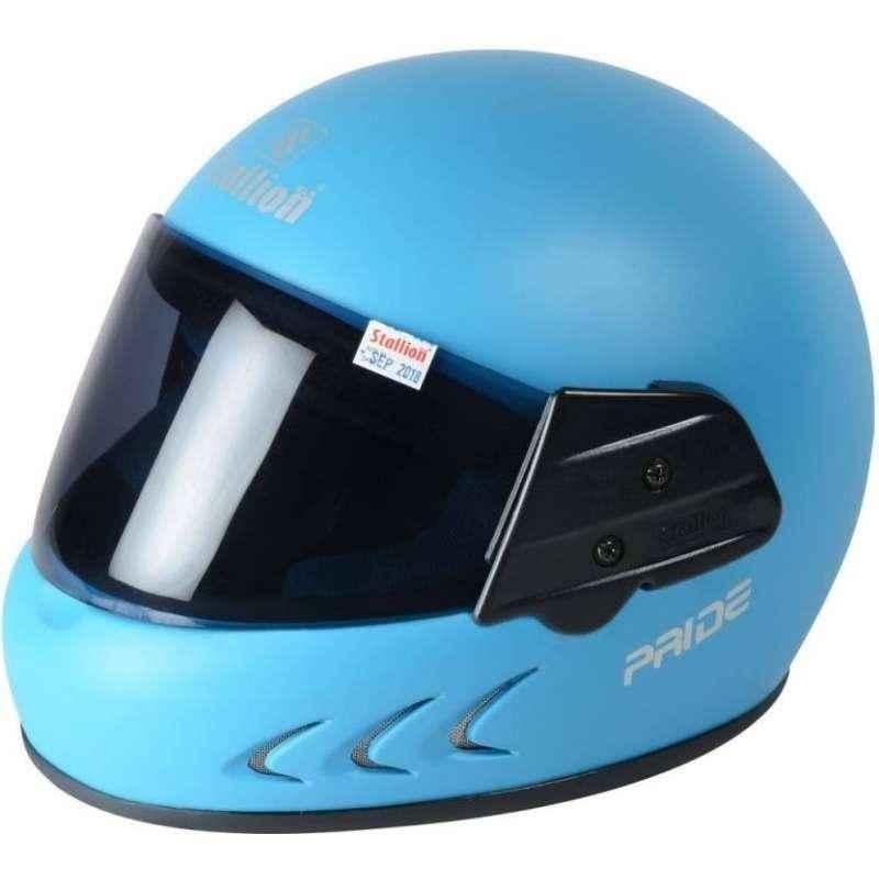 Stallion BLK Pride Plus Full Face Blue Motorbike Helmet, Size: M