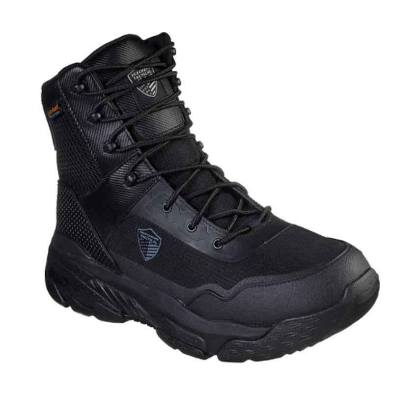 Skechers 77515 Synthetic Leather without Steel Toe Black Tactical Work Safety Boots, Size: 7