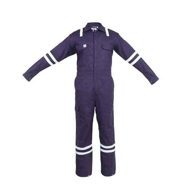 Club Twenty One Workwear FR-1001 Men Pyrovatex Treated Flame Resistant FR High Visibility Coverall Boiler Suit, Size: XL