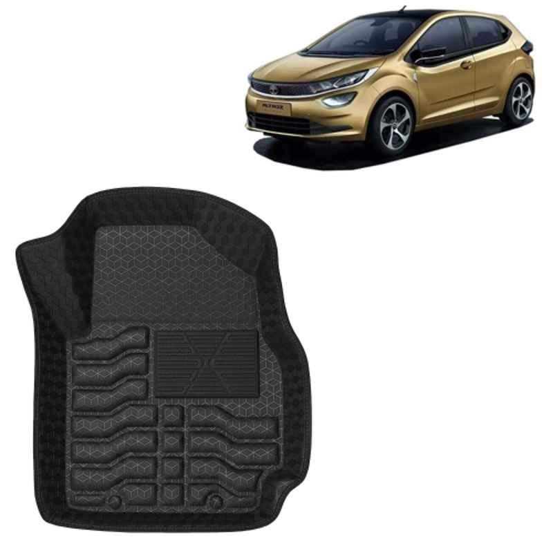 Kingsway 3 Pcs Premium 4.5D 100% Waterproof Tray Shape PVC Black Car Floor Mat Set for Tata Altroz 2020 Onwards All Model