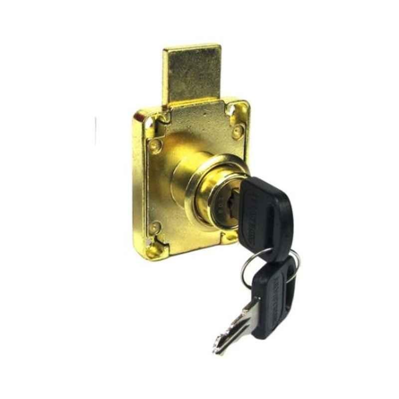 Armstrong 7x7x3cm Gold Zinc Alloy Drawer Lock & Key, 50822BDLD