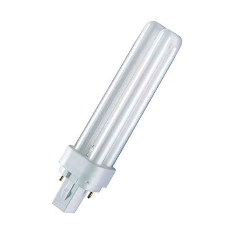 Osram 10W G24D1-2 Pin White CFL Bulb, Dulux-D 10W/827