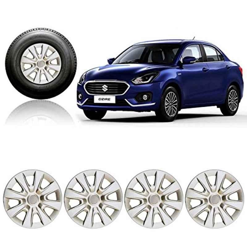 Auto Pearl 4 Pcs 14 inch Silver Car Wheel Cover Set for Maruti Suzuki Swift Dzire 2017