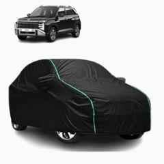 Aarex Auto Polyester Black 100% Waterproof Car Body Cover with Mirror Pocket, UV Protection & Buckle Belt for Hyundai Venue (2015-2026) Model