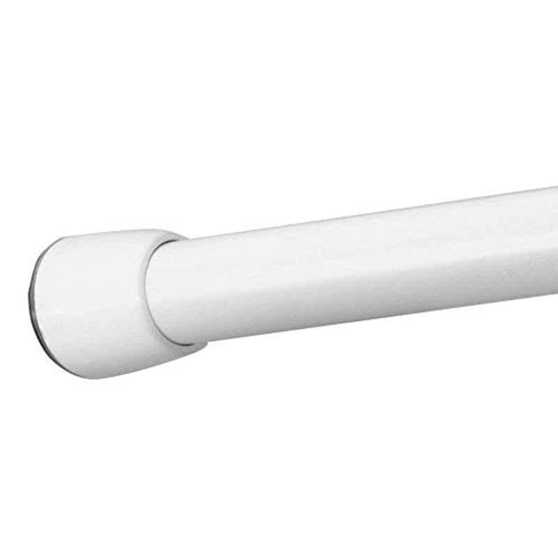 iDesign Cameo 26-42 inch Stainless Steel White Expandable Tension Curtain Rod, 78472