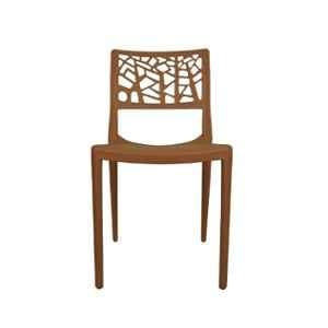 Diya Spider Brown Solid Back Plastic Chair without Arm