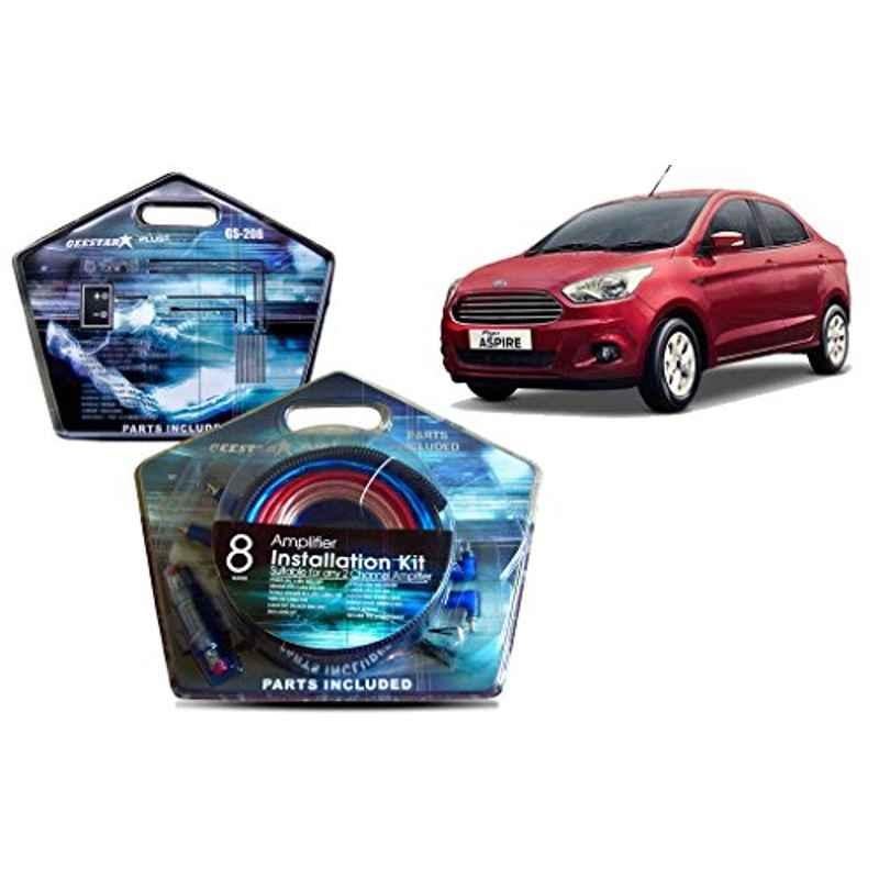 Auto Pearl Geestar Plus 8 Guage 2 Channel Amplifier Full Installation Kit for Ford Figo Aspire, GS-208