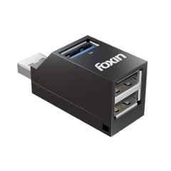 Foxin FUH 003 5Gbps Plastic Black 3 Port USB Hub Dock with Multi USB Port Connector