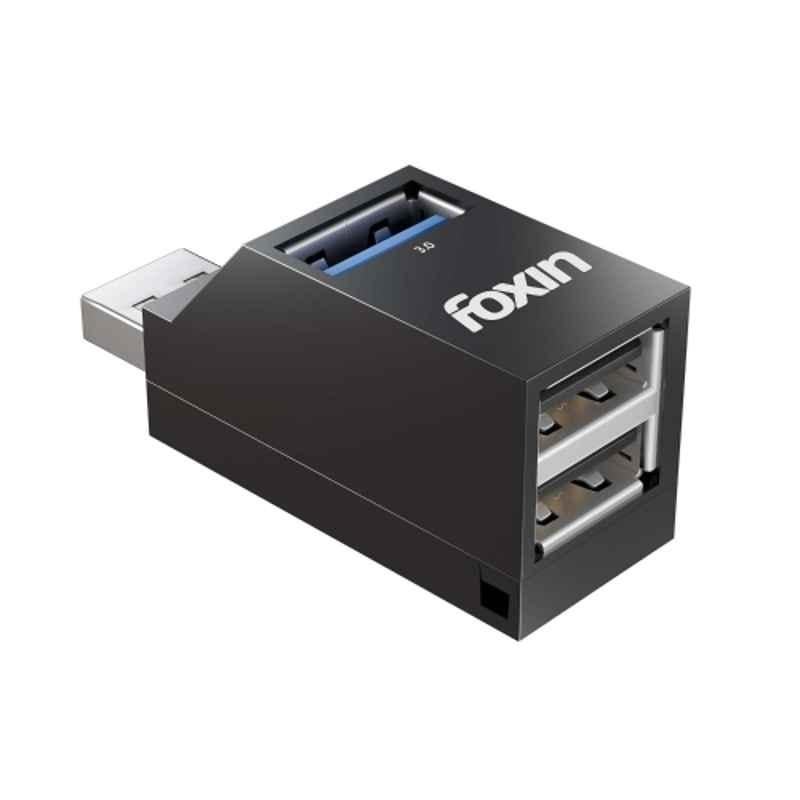 Foxin FUH 003 5Gbps Plastic Black 3 Port USB Hub Dock with Multi USB Port Connector