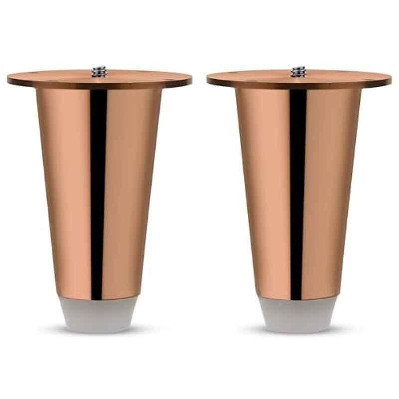 Plantex 4 inch Rose Gold Round Heavy Duty Spare Sofa Leg for Bed Furniture/Sofa Leg for Furniture Fitting/Table Leg/Sofa Leg (Pack of 2), APS-DTS-53-4IN-RG-SOFA-LEG-PAIR-PK-1