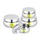 Sempl 4 Pcs Stainless Steel Silver Container Set with Steel Lid