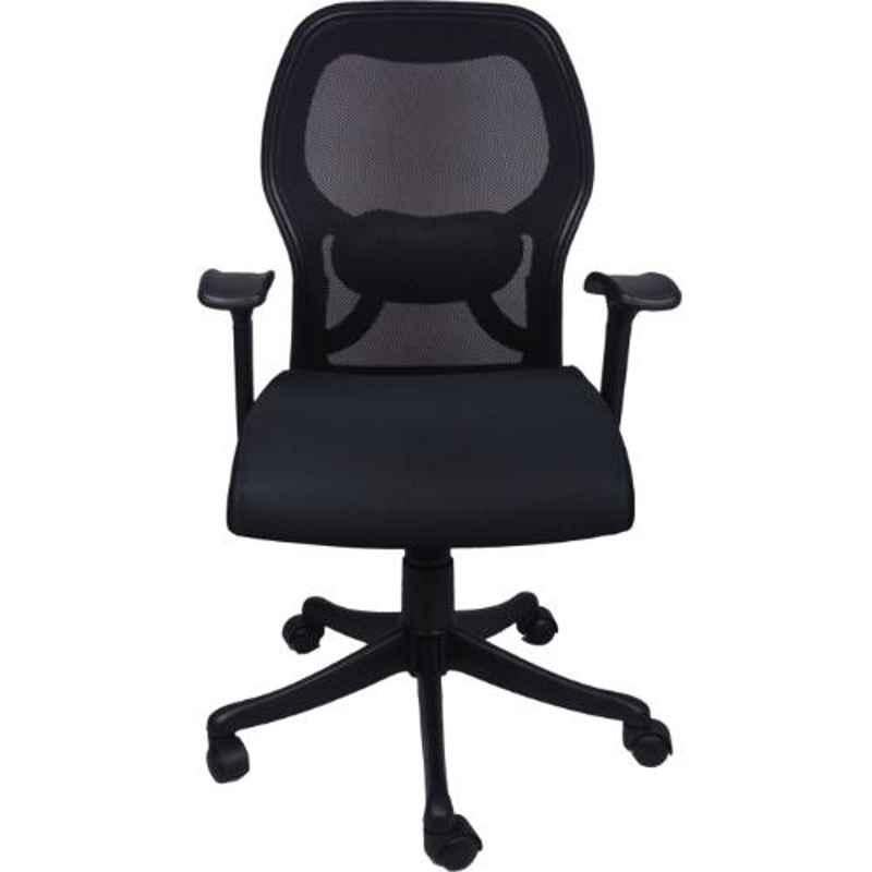 VJ Interior Calvo Black Mesh Medium Back Chair, VJ-0104