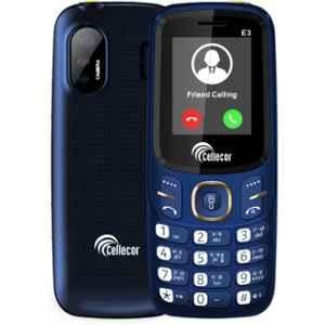 Cellecor E3 32GB/32GB 1.8 inch Blue Dual Sim Feature Phone with Torch Light & FM