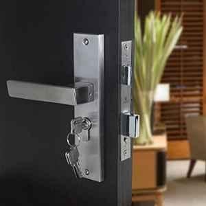 Voltizi 8 inch Stainless Steel 304 Cylindrical Plate Mortise Door Lock Handle Set with 3 Keys, LB10003-BSK