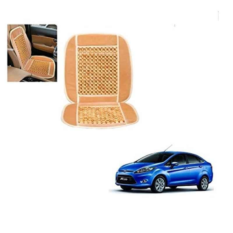 Kozdiko Wooden Bead Seat with Beige Velvet Border for Ford Fiesta