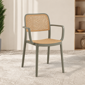 CELLBELL CurveX Plastic Grey Armrest Chair