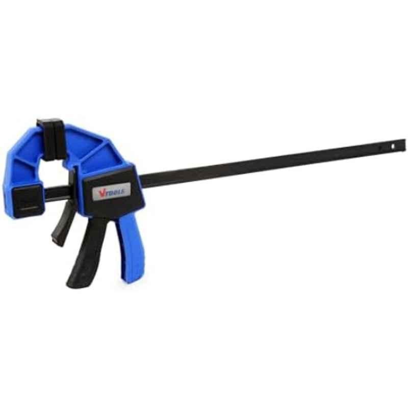 VTOOLS 12 inch 60mm ?Nylon & Thermoplastic Rubber Blue Quick Grip Clamps with Up to 68kg Clamping Force, VT2227