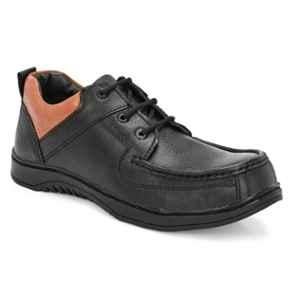 ArmaDuro AD1033 Leather Steel Toe Black Work Safety Shoes, Size: 9