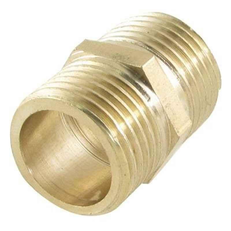 Dealmux 1/2 Pt To 1/2 Pt Male Thread Brass Pneumatic Piping Equal Union Hex Nipple