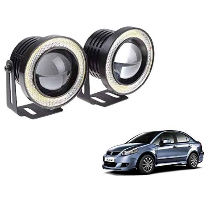 Kozdiko 2 Pcs 15W 3.5 inch High Power White LED Projector COB Fog Light Set with White Angel Eye Ring for Maruti Suzuki SX4, koz_72616
