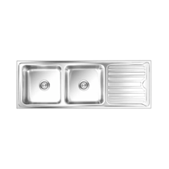 Nirali Luxor Glossy Finish Kitchen Sink, Size: 1550x545 mm
