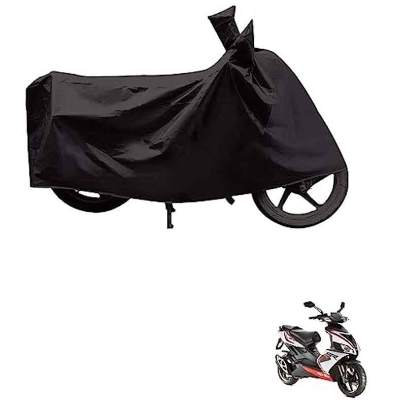 Kozdiko Polyester Black Dust & Waterproof Bike Body Cover with Mirror Pockets for Aprillia SR 150