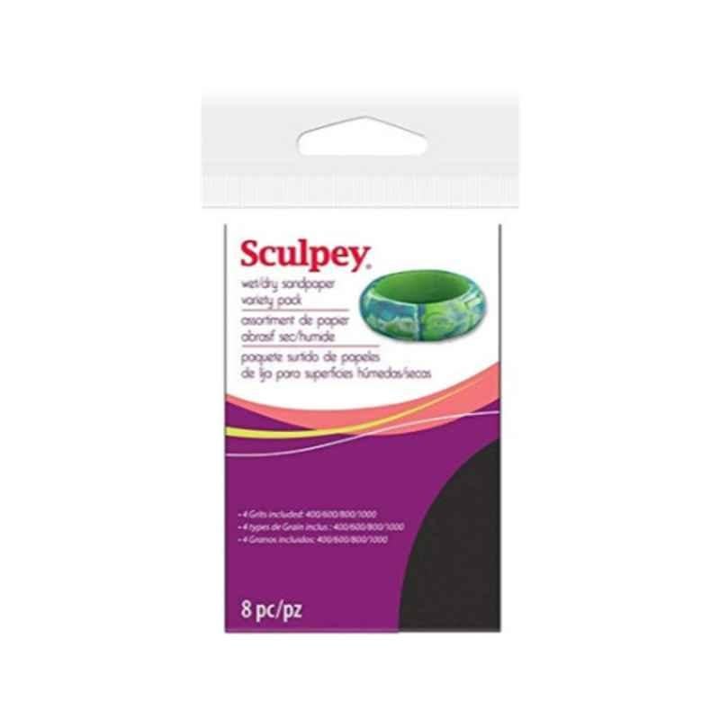 Polyform 2.75x4.5 inch Black Sculpey Wet & Dry Sandpapers, AS2010 (Pack of 8)