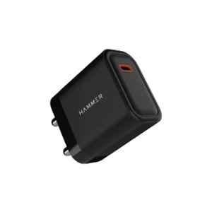 Hammer 25W Type C Fast Charging Black Travel Adaptor for Samsung & Iphone with PD & PPS