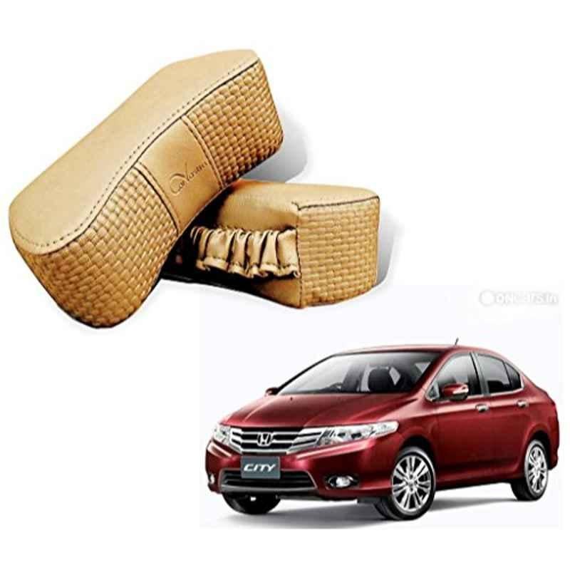 Kozdiko 2 Pcs Memory Foam Beige Neck Rest Cushion Pillow Set for Honda City Old