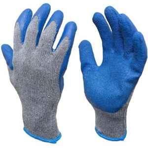 SSWW Grey & Blue Crinkle Latex Three Fourth Coated Gloves, SSWW108 (Pack of 5)
