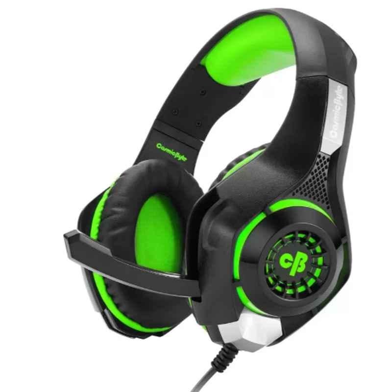 Cosmic Byte GS410 Black & Green Over Ear Headset with Mic