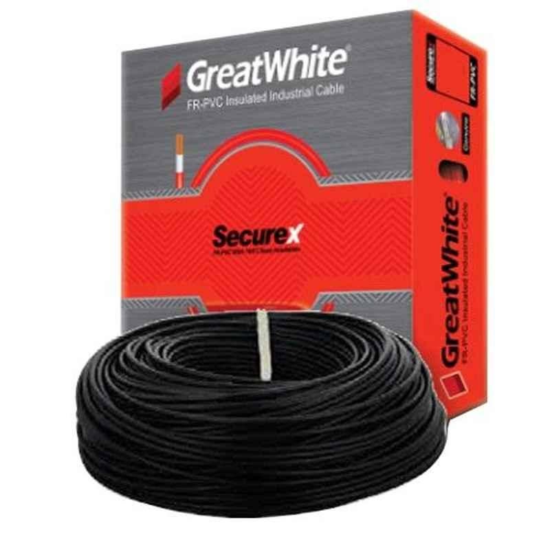 GreatWhite SecureX 6 Sqmm 90m Black Single Core FR-PVC Insulated Industrial Cable