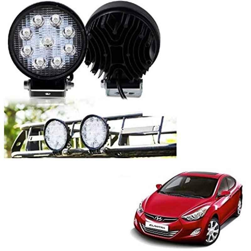 Kozdiko 2 Pcs 27W 4 inch 9 LED Waterproof Round White Fog Light Set with Mounting Brackets for Hyundai Elantra, kozd_20042
