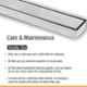 Ruhe TIS003-6 40x3 inch SS-304 Steel Grey Tile Insert Shower Drain Channel for 13mm Tile, 16-0203-06