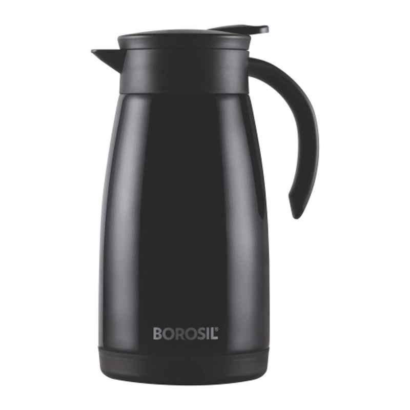 Borosil 1L Stainless Steel Black Teapot Flask, FLKT1LBLK15