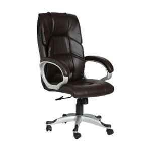 High Living Brown Leatherette High Back Extra Cushion Office Chair, HL_13